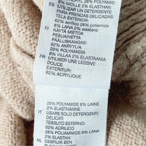 & Other Stories Mock Neck Sweater Cropped Hem Straight Box Bodice Large Caramel - Picture 12 of 14